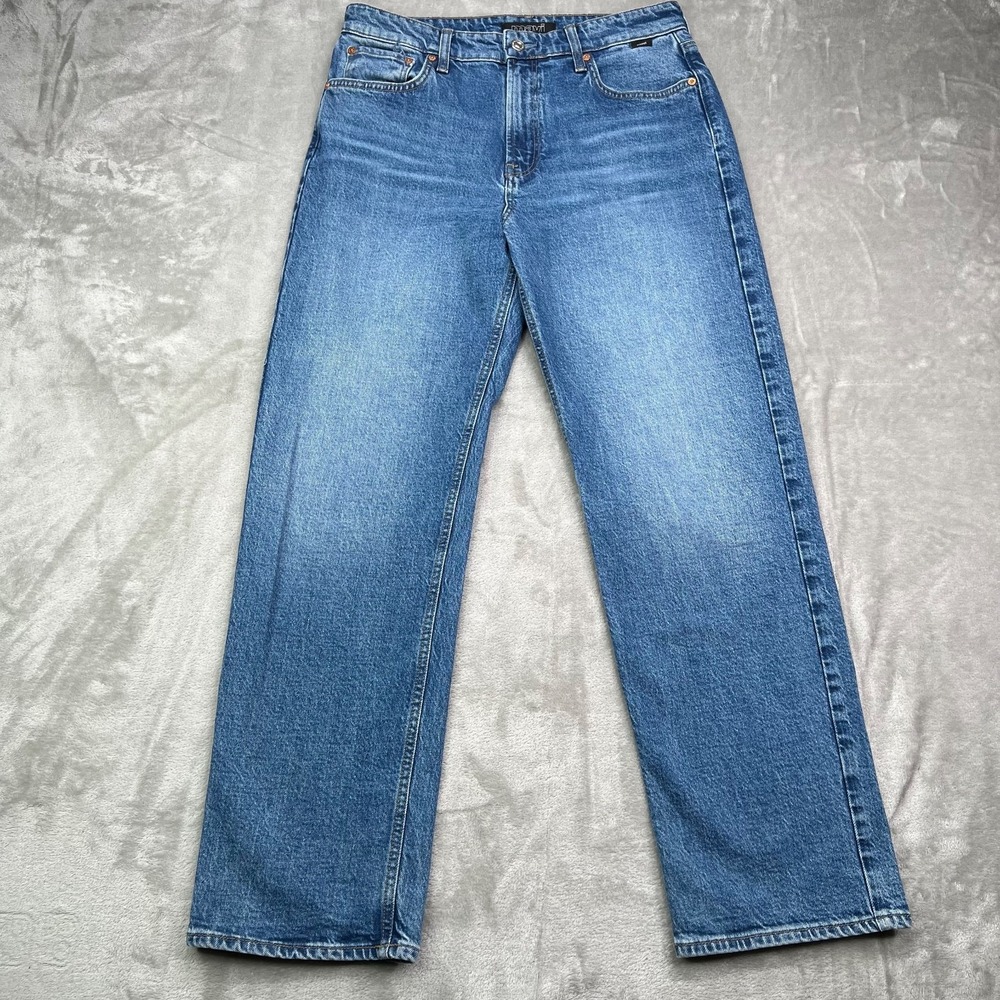 Mavi Jeans Womens 29x29 Blue Savannah High Rise Straight Leg Stretch Whiskered